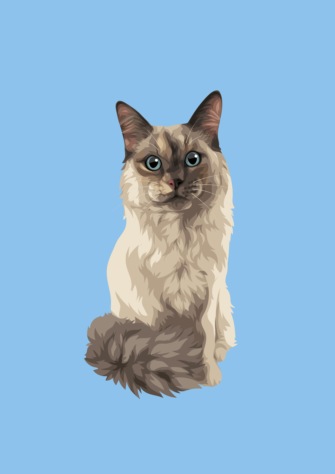 cat custom pet portrait gift