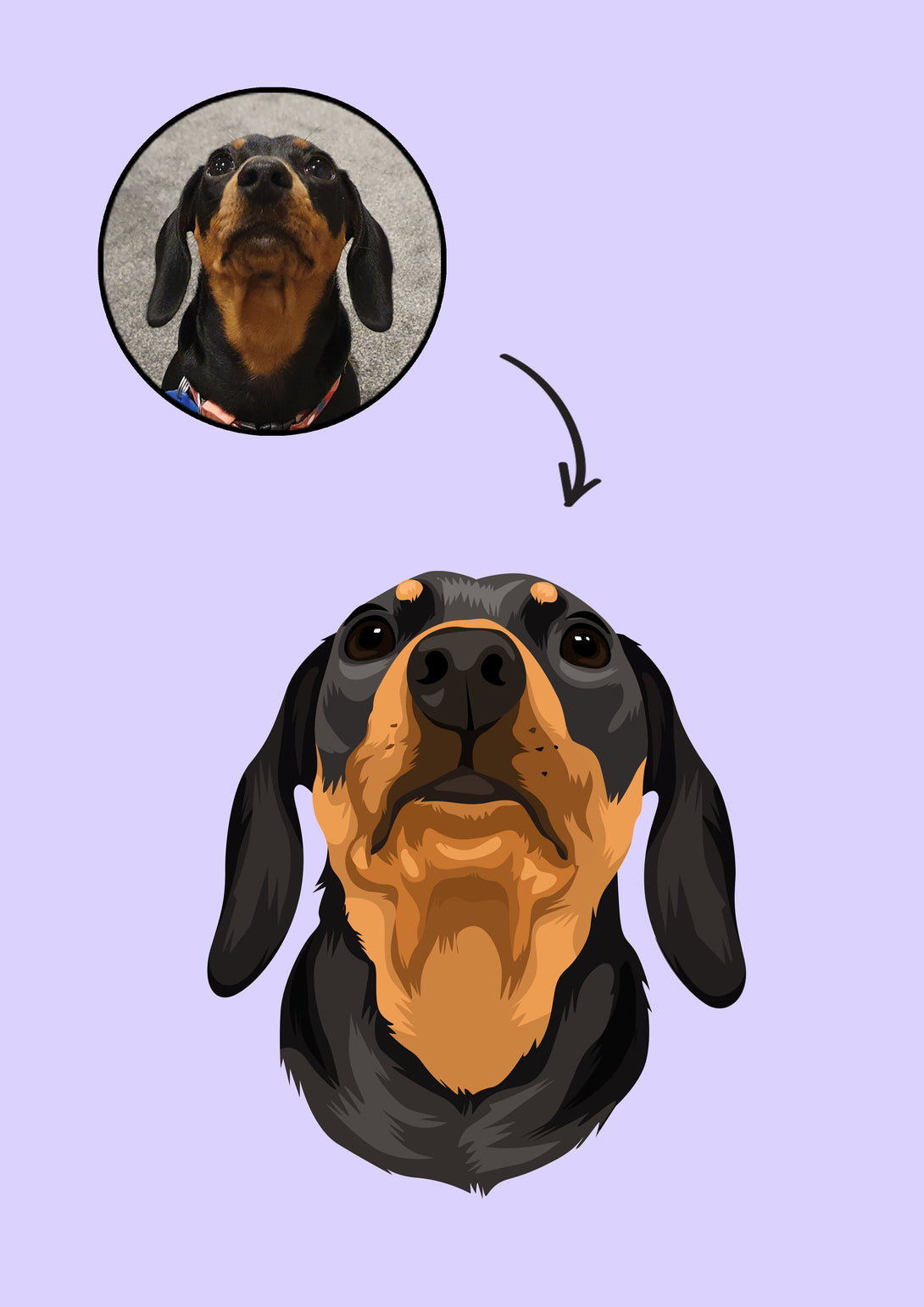 sausage dog dachshund custom pet portrait gift