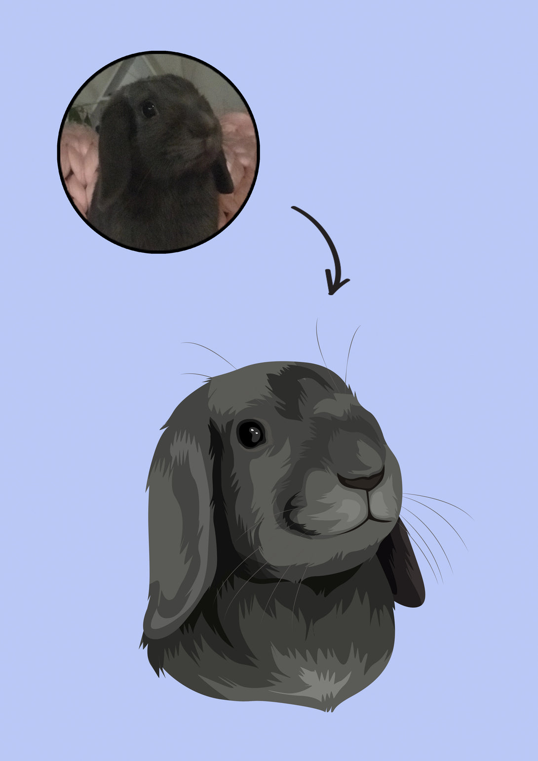 bunny rabbit custom pet portrait gift